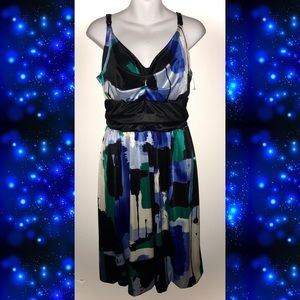 Torrid Satin Party Dress 2X Black/Blue